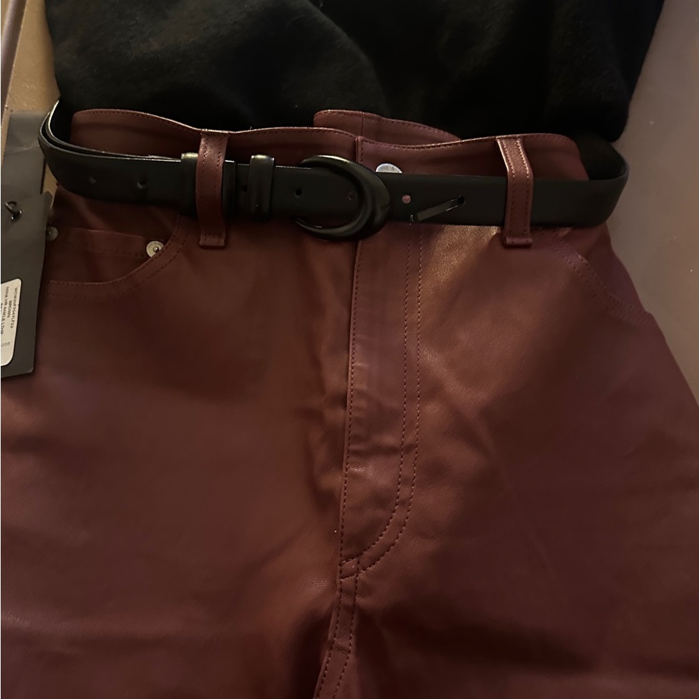 Rag n Bone Leather Pants Reddish-Brown size 32 - Picture 11 of 11